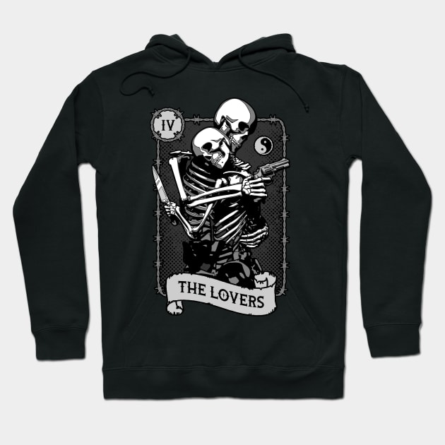 The Lovers Tarot Card Occult Urban Astrology Hoodie by Grandeduc